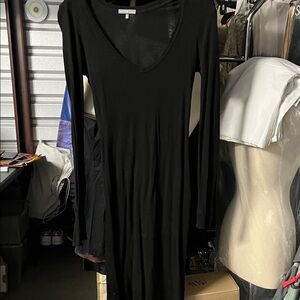 James Perse Elegant Black Long Sleeve Dress